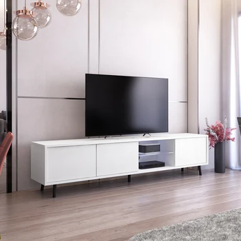 SELSEY GALHAD - TV Stovas / Modernus TV Spintelė (175 cm/Balta)