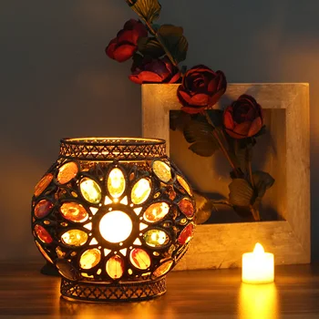 Sferiniai geležies žvakidė apdailos vestuvių kūrybos lempa namų puošybai