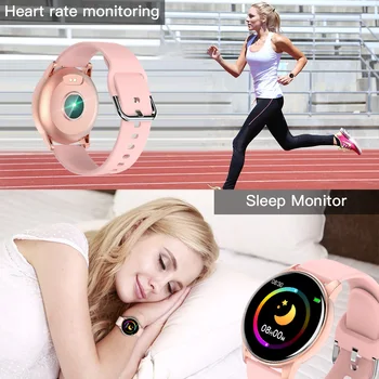 SHIRAJO Smart Žiūrėti Vyrams, Moterims, 1.3 colių Full Touch Fitness Tracker Širdies ritmo Monitoringo Sporto Laikrodžiai, skirta 