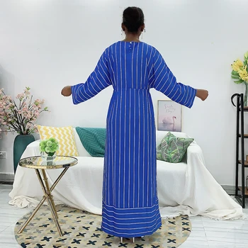 Siskakia ilgomis Rankovėmis Suknelės Paprastas Dryžuotas Prarasti Juostinės Atsitiktinis Maxi Suknelė Odos draugiškas Musulmonų Turkija Dubajus arabų Drabužius 2020 m.