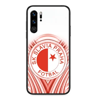 Sk Slavia Praha, čekijos Respublika Telefoną atveju Huawei P 9 Smart 10 20 30 40 8 Lite Mini Z 2019 black Pro langelį padengti, gana funda