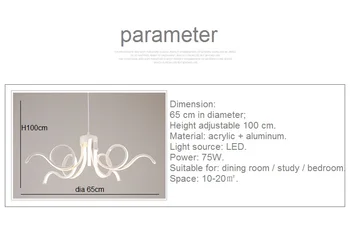 Skandinaviško Stiliaus LED Akrilo Sietynas valgomajame, Miegamajame ir Komercinių Vietų, Apšvietimas, Dekoratyviniai Šviestuvai AC90-240V