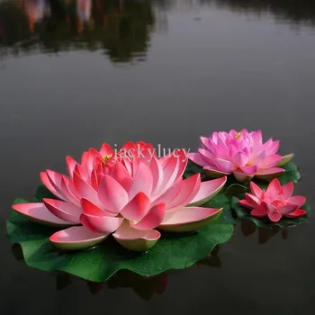 Skersmuo 60cm Dideles dirbtines lotoso gėlė, Plūduriuojantis baseinas, apdaila šešių spalvų sandėlyje nemokamas pristatymas