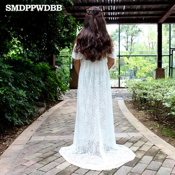 SMDPPWDBB Motinystės Fotografija Rekvizitai Balta Motinystės Suknelės Plius Dydžio Nėrinių Nėštumo Suknelės Fotografijos Maxi Ilga Suknelė Suknelė