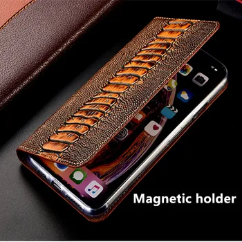 Stručių letena natūralios odos magnetinio telefoną atveju Huawei Mėgaukitės 20 Pro/Huawei Mėgautis Z flip cover kortelės turėtojas dėklas coque