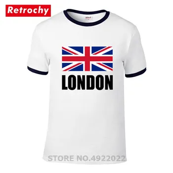Sąjungos Vėliava Didžiosios Britanijos - Londonas Marškinėliai Vyrams Miesto Madinga Brand T-shirt Vyrai Riedlentė Grobis Viršūnes Tees Minkštas Medvilnės Marškinėliai