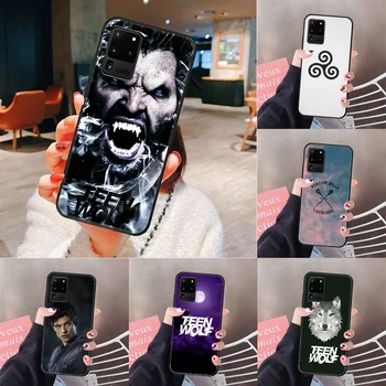 Teen Wolf Telefono Padengti Korpuso Samsung Galaxy S 6 7 8 9 10 e 20 Krašto Uitra Pastaba 8 9 10 Plus black Hoesjes 3D Minkštu Dėklu