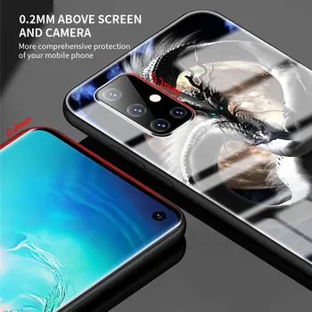 Telefono Dangtelis Skirtas Samsung Galaxy A50 A51 A71 A70 A31 A10 A21s A91 A40 A30 A41 A11 Grūdintas Stiklas Atveju Cool Drakonas Gyvatė