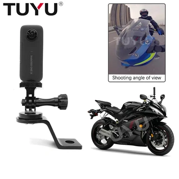 TUYU Motociklo galinio vaizdo Veidrodėlio Tvirtinimą Aliuminio Laikiklis Fiksuotas Laikiklis Stentas už Insta 360 One X EVO, dėl Gopro kamera Priedai