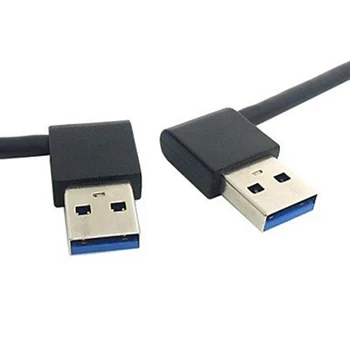 USB 3.0 Type A Male 90 Laipsnių Kampu į Kairę, į Dešinę Kampu ilgiklis tiesusis 0,5 M 1.5 FT