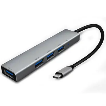 USB-C C Tipo USB 3.0 4 Port Hub USB Adapteris-C Aliuminio Slim 
