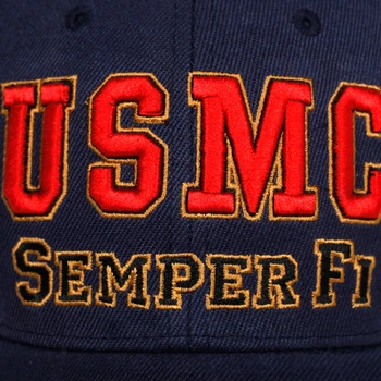USMC Siuvinėjimo Beisbolo kepuraitę korėjos Hip-Hop Versija Asmenybės Snapback Kepurės Reguliuojamas Tėtis Skrybėlę Lauko Laisvalaikio Saulės Skrybėlės