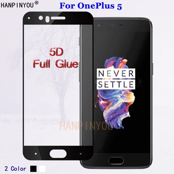 Už OnePlus5 5D Visą Klijai Visišką Grūdintas Stiklas 9H Premium Screen Protector Filmas OnePlus 5 A5000 Vienas Plius 1+ 5 5.5