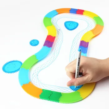 Vaikai Spirograph Piešimo Žaislų Rinkinys Dizaino, Tapybos Mokymuisi Švietimo Žaislai Vaikams Spiralės Geležinkelių Rėmo Piešimo Žaislą 28PCS