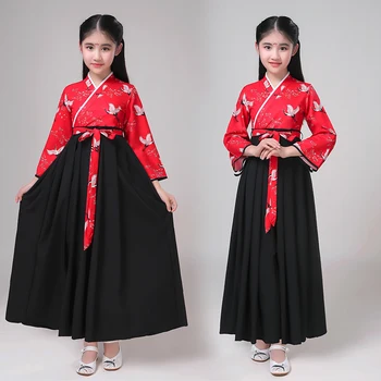Vaikai Tradicinių Drabužių Kinijos Hanfu Suknelė Liaudies Tang Dinastijos Klasikinio Šokio Kostiumas Mergaitėms Hanfu Etape Apranga DNV14392