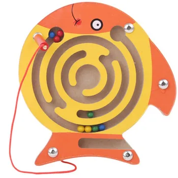 Vaikų Žaislai Magnetinio Labirintas Rašysenos Pen Stumti Karoliukai Mediniai Švietimo Žaislai, Smulkių Gyvūnų Labirintas Vaikams, Žaislų, Dovanų Beždžionė Žuvų Ir Varlių