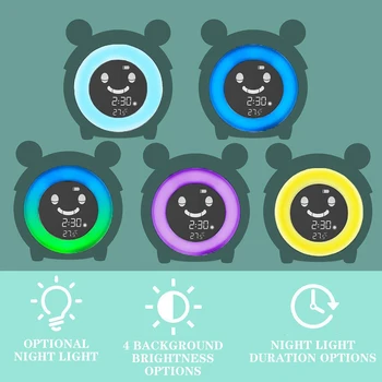 Varlė Žadintuvas Vaikams LED Laikrodis, Šviesos, Skaitmeninis Laikrodis, Termometras, šviesų Naktį Žėrintis Lentelė Darbalaukio Despertador