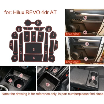 Vartų Angą Kilimėliai Toyota Hilux SR5 4X4 Hilux REVO Hi-Rider Vadovas 15-18 Durų Mygtukai/Puodelis Ne Slydimo Kilimėliai