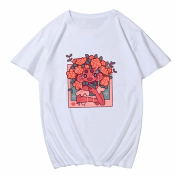 Vasaros Marškinėliai Moterims 2020 Harajuku Ullzang Animacinių filmų Marškinėlius Grafikos Anime Mados Tshirts O-kaklo korėjos Stiliaus Viršūnes Tees Moteris