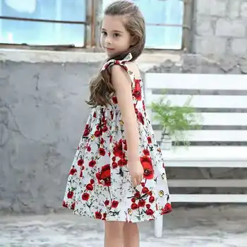Vasarą Mano Mažoji Princesė Bamblys Kūdikių Mergaičių Gėlių Gėlių Spausdinti Suknelė Drabužių, Paplūdimio Apranga, Drabužiai, Suknelės 2-8 metų amžiaus