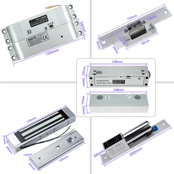 Veido Veido Biometrinis pirštų Atspaudų Durų Prieigos Valdymo Sistemos Rinkinys IP/TCP RDA Klaviatūra Elektros Spynos USB Metu Lankomumas Mašina
