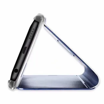 Veidrodis, Flip Langą Peržiūrėti Case Cover for Samsung Galaxy S10 S20 Lite S8 S9 Plus S20 Ultra Pastaba 9 8 10 20 Stovėti Odos Coque Funda