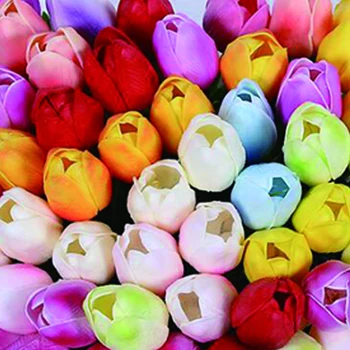 Vestuvių dekoravimas mini tulip gėlių nekilnojamojo touch vestuvių gėlių puokštė dirbtinio šilko gėlių namuose šalis dekoro 18pcs