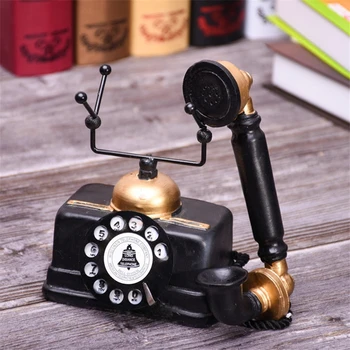 VILEAD 17cm Dervos Amerikos Pramonės Stiliaus Telefonas Statulėlės Retro Modelio Kambarį Tyrimas, Modeliavimas Amatų Decoracion Hogar