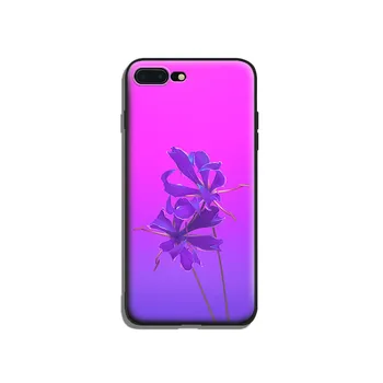 Violetinė gėlė spalvinga meno coque Minkštas Silikoninis Telefono dėklas Padengti Shell 