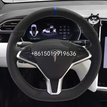 Viršuje Oda Automobilio Vairo Dygsnio apie Wrap Padengti Tesla Model S Modelis X-2020 m.