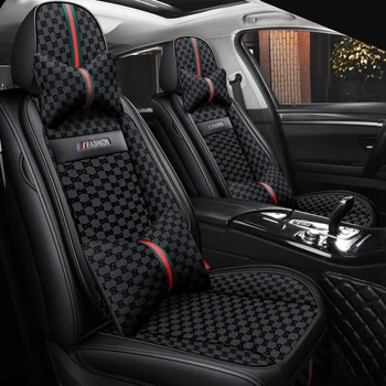 Visiška PU Oda automobilių sėdynės padengti linų pluošto auto sėdynės apima hyundai creta ix25 elantra i30 i40 ix35 kona