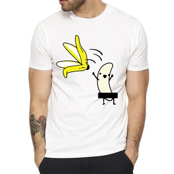 Vyriški marškinėliai mielas Bananų Disrobe Juokingi marškinėliai, Unisex Vasaros Humoro Anekdotas Hipster spausdinti Marškinėlius homme Baltos viršūnės tees Streetwear