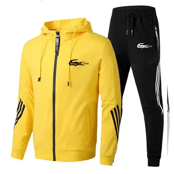 Vyriškos sportinės aprangos kostiumas, sportiniai, hoodie tiktų ir vyrams sweatpants užtrauktukas, laisvalaikio drabužiai, hoodie kostiumas, 2021