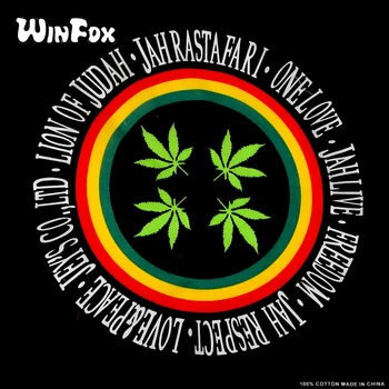 Winfox Mados Medvilnės, Hip-Hop, Punk Žalia Juoda Jamaikos Reggae Piktžolių Lapų Bandana Galvą Apvyniokite Kaklą Šaliku, Moterims, Vyrams