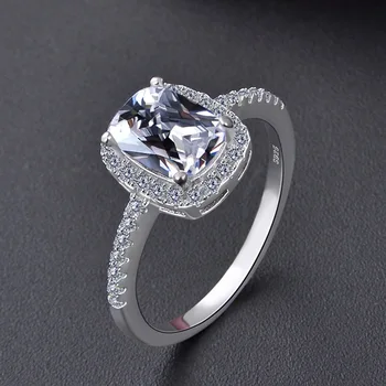 WYJZY Paprasta inkrustacijos AAA cirkonis mados sterlingas sidabro žiedas nuotaka prabangus vestuvės vestuvinis žiedas jubiliejų dovana