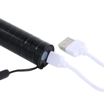 XPE Mini Žibintuvėlis Nešiojamas Žibintuvėlis Lauke Vandeniui USB Įkrovimo Žygiai, Žvejyba, Kempingas Fotoblykstės