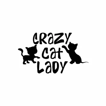 YOJA 24.4X14.1CM WC Tualeto Decal Crazy Cat Lady Kačiukas Siena Lipdukas Augintinė Katytė T5-0262