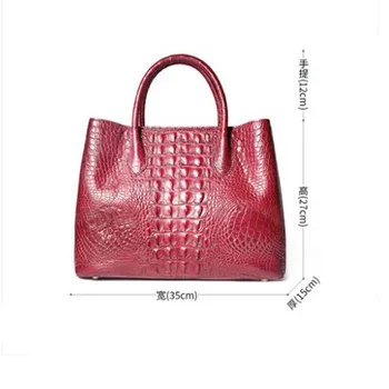 Yuanyu krokodilas Moterų rankinės Didelis maišas Tailando Importuoti krokodilo odos krepšiai didelės talpos, Vieną petį krepšys moterims