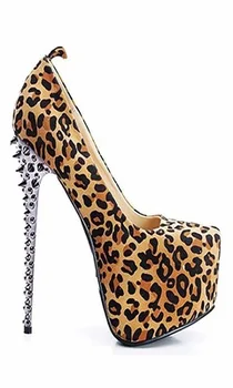 Zapatos Mujer Platforma Kniedės Ekstremalių Aukšti Kulniukai, Seksualus, Zebras, Leopardas Moterų Oda Siurbliai Suknelė Vestuvių Naktį Klubo Nuotakos Bateliai