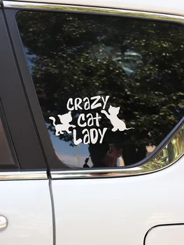 ZTTZDY 18.4*10.5 CM Crazy Cat Lady Automobilių Lipdukas Du kačiukai Vinilo Decal Juoda/Sidabrinė ZJ4-0223