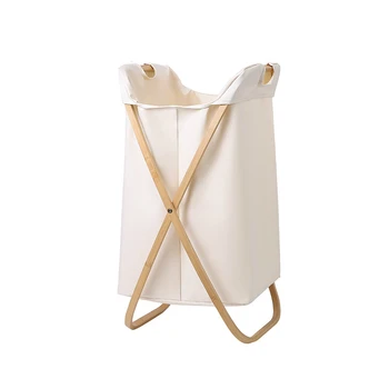 Šiaurės bambuko audinio sulankstomas skalbinių krepšį, modernus vonios kambarys paprastas organizatorius dėvėti, atsparus orui namų laikymo dėžutė