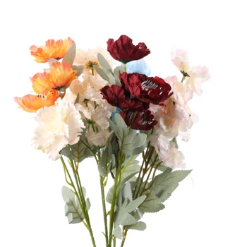 Šilko Audinio Dirbtinių Gėlių Sniego Bijūnas 6 vadovai Krūva Šilko Netikrą Gėlių 60cm Dekoro Namų vestuvių Gėlių Sienų Medžiagos