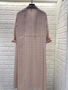 Šilko Suknelė Moterims Atsitiktinis V-Kaklo Spausdinti Diržų Suknelė Mergina, Dienos Metu Siuvinėjimo Suknelė