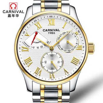 Šveicarija Karnavalas Prekės Prabangių Vyrų Laikrodžiai Automatinė Savarankiškai vėjo Žiūrėti Vyrų Safyras reloj hombre relogio laikrodis C8773G-2