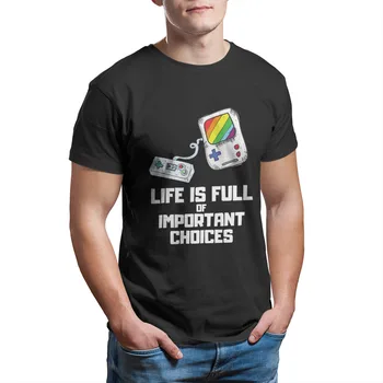 Žaidimų Gyvenimas yra pilnas svarbius sprendimus T-Shirt Essentials Užsakymą Punk 4XL 5XL 6XL Retro T-shirt 13625