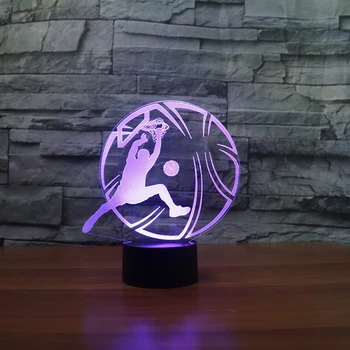 Žaisti Krepšinį Akrilo LED 3D naktinė lempa Usb Lentelės, Stalo Lempos, Miegamojo Lovos Miegoti Apšvietimo Atmosfera lempos