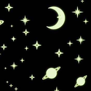 Žvaigždės ir Mėnulis Energijos Saugojimo Fluorescencinis Švytėjimas Tamsoje Šviesos Ant Sienų Lipdukai Vaikų Kambario Kambarį Decal
