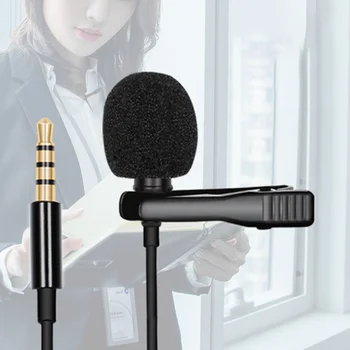 1.5 M, 3,5 mm Laidinio Lavalier Microphone Reguliuojamas Clip-on Mikrofonas laisvų Rankų Kalbėjimo Tinka Mobiliųjų Telefonų, PC Įrašymas