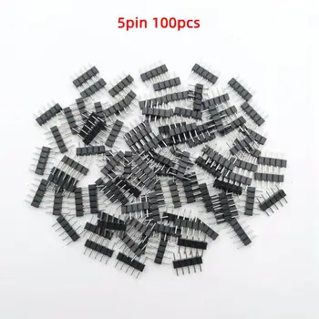 100vnt RGB 4 Pin RGBW 5PIN Jungtis Adapteris pin įkišta adata vyriško tipo dvigubai Už 5050 3528 spalvos LED Juostelės priedai