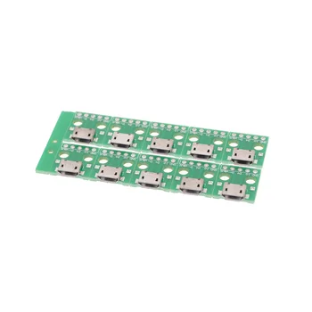10vnt Nauji Micro USB PANIRTI Adapteris Jungties Modulio Valdybos Skydelis Moterų 5-Pin Pinboard 